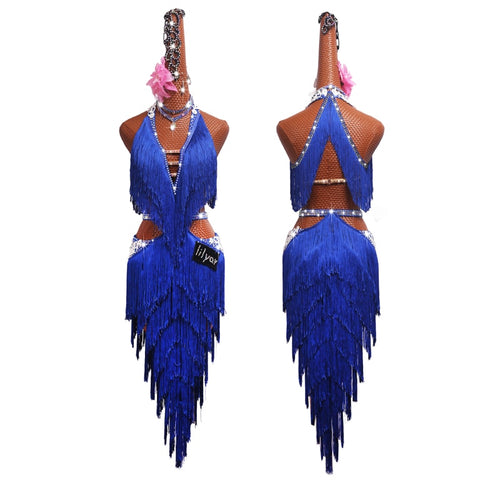 Royal Blue Fringed  Embroidered