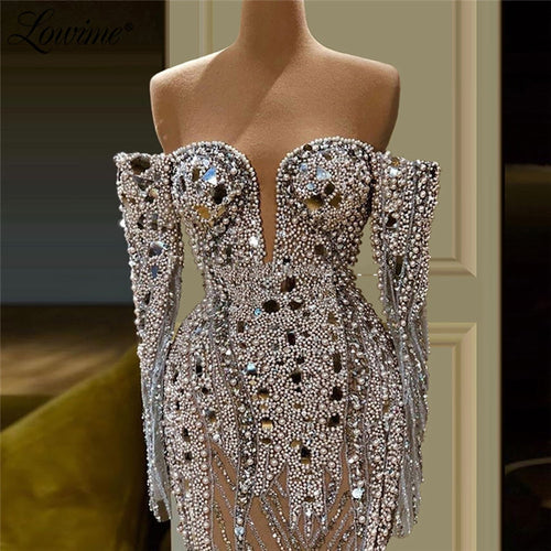 Handmade Pearls Crystals Saudi Arabia Party Dress