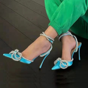 Pumps Crystal bowknot Satin