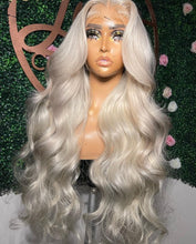 Load image into Gallery viewer, Platinum Ash Blonde Colored Lace Front Wig Pre Plucked 13X6 HD