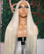 Load image into Gallery viewer, Platinum Ash Blonde Colored Lace Front Wig Pre Plucked 13X6 HD