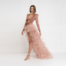 Load image into Gallery viewer, Blush Pink Ruffled Tiered Long Maxi Skirt