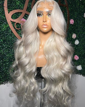 Load image into Gallery viewer, Platinum Ash Blonde Colored Lace Front Wig Pre Plucked 13X6 HD