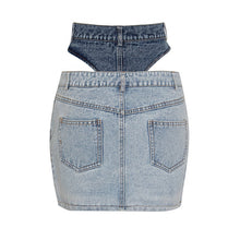 Load image into Gallery viewer, Elegant Patchwork Denim  Skirt High Waist