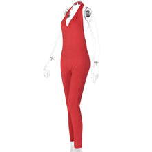 Load image into Gallery viewer, Solid Bodycon Halter Long Jumpsuits