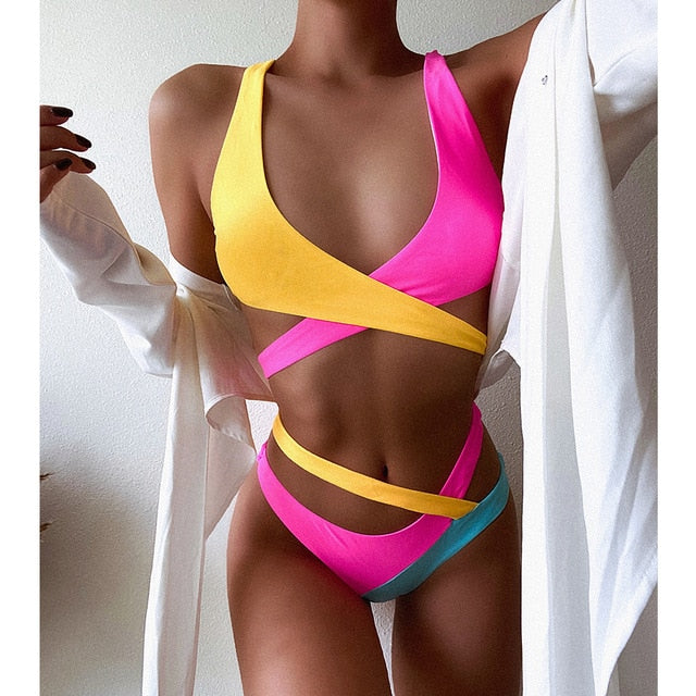 Contrast Color Bikini