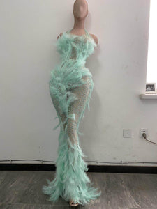 See Through Mesh Mermaid Long Dress