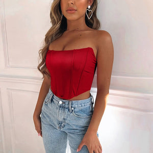 Velvet Fashion Sexy Corset Crop Top