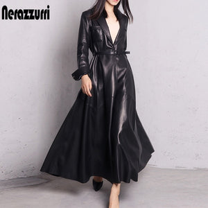 Maxi Leather Trench Coat