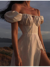 Load image into Gallery viewer, White Dress Off Shoulder