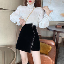 Load image into Gallery viewer, Velvet High Waist Bodycon  Mini Skirt