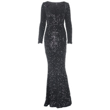 Load image into Gallery viewer, Long Sleeve Sequin Maxi Dress