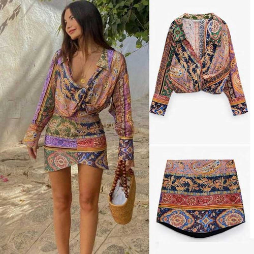 Boho floral printed set