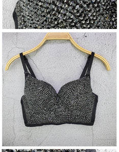 Sexy Bustier Cropped sling Top Vest Bra bling