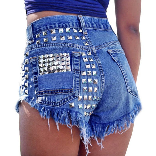 High Waisted Short Jeans Punk